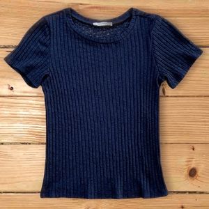 Zara Ribbed See-through Top